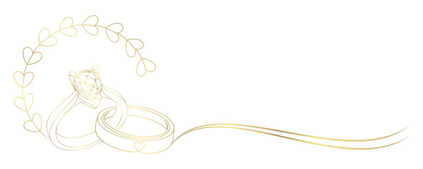diamond wedding ring in vector line art style 1