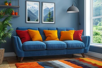 A Stylish Living Room Interior Featuring Modern Design Elements