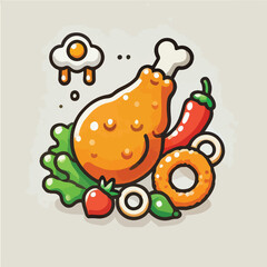 Crispy fried chicken ready to eat