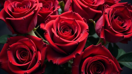 Obraz premium Red rose buds close-up