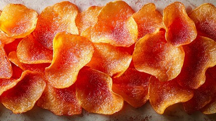 crispy potato chips snack texture background top view  