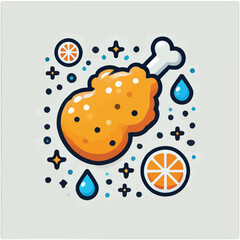 Crispy fried chicken ready to eat