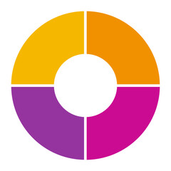Basic circle infographic with 4 steps, process or options.