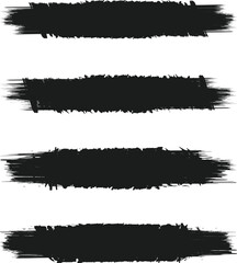 Black brush strock set and white background 
