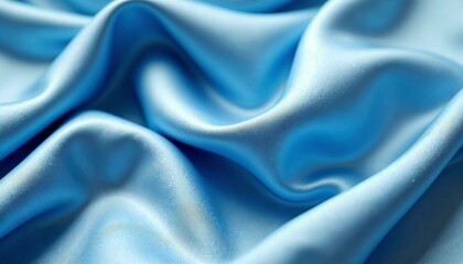 Obraz premium Photorealistic smooth blue silk fabric with realistic folds and light reflections
