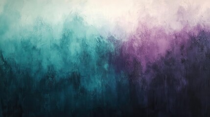 Fototapeta premium A soft, abstract gradient blending teal, purple, and white hues, creating a tranquil and serene atmosphere.