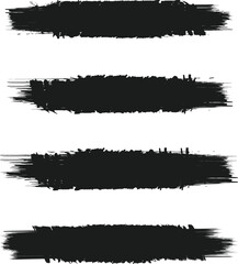 Black brush strock set and white background 