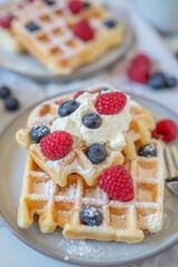 Sweet Waffles with Berries 