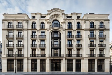 Obraz premium Parisian Apartment Buildings Facade, Classic European Architecture