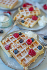 Sweet Waffles with Berries 