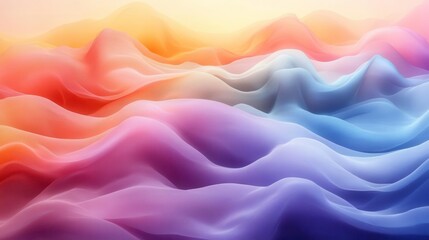 Obraz premium A vibrant abstract representation of flowing waves in pastel colors, blending seamlessly to create a calming visual effect.