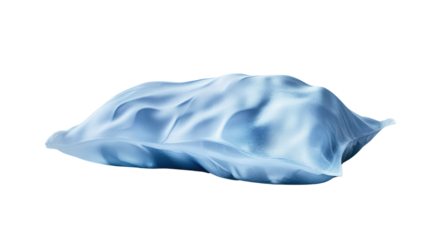 A smooth, flowing piece of blue fabric with interesting contours, perfect for background use or as a design element.