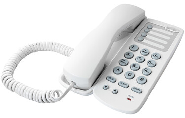 White corded landline phone