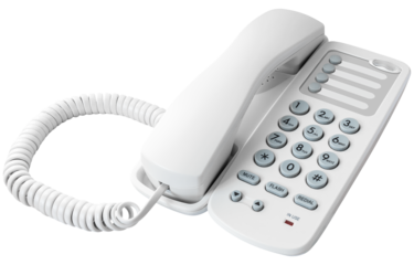 White corded landline phone