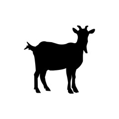 Vector illustration of goat animal silhouette