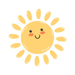 Bright Cartoon Sun with a Happy Face