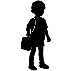Boy with School Bag Silhouette - Back to School SVG, EPS, AI File