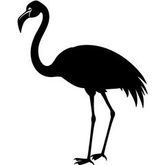 Flamingo Vector Silhouette Isolated on White Background - SVG, EPS, AI File