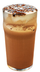 Mocha coffee frappe in glass