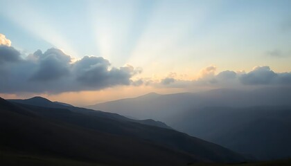 Fototapeta premium Majestic Mountain Sunset Landscape Photography