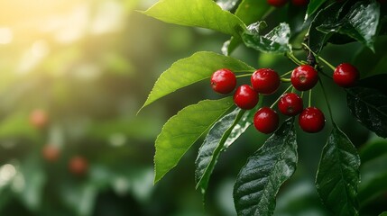 Obraz premium red berries on a branch