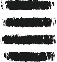 Black brush strock set and white background 
