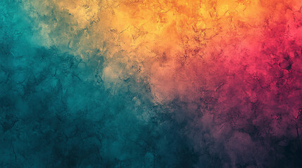 Fototapeta premium Gradient background with vibrant green, teal, and orange neon color flow. Glowing gradient shapes ideal for banners or covers. Striking Orange and Teal Steam Psychedelic Design for Poster 