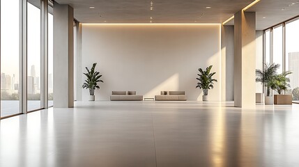 Fototapeta premium Modern office interior design urban setting photography bright space