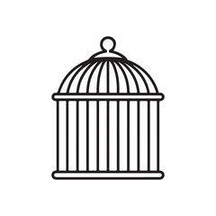 Bird cage icon. Black Bird cage outline vector illustration isolated on white background
