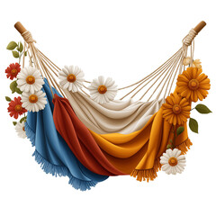 Hammock of Tranquility: A rustic hammock adorned with vibrant flowers, inviting you to unwind and embrace a moment of peace. The soft.