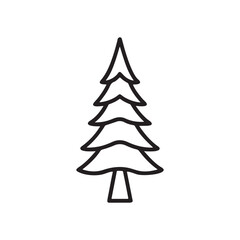 Christmas tree icon. Black Christmas tree outline vector illustration isolated on white background