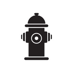 A black and white image of a fire hydrant icon