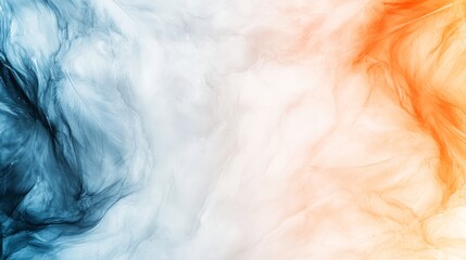 Obraz premium Abstract art featuring a mesmerizing blend of cool blues and warm oranges. The fluid forms create a dreamy, ethereal mood.