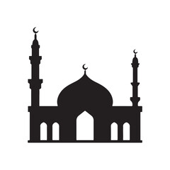 Mosque silhouette icon vector illustration isolated on white background