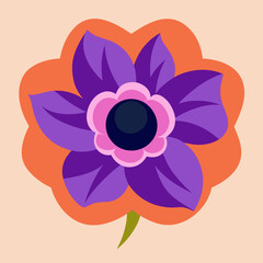 vector illustration of a flower anemone