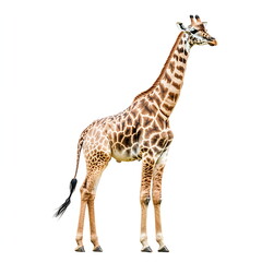 Obraz premium Giraffe standing on a white background