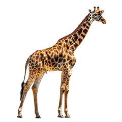 Naklejka premium Giraffe standing on a white background