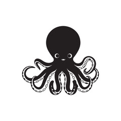 Octopus icon. Black Octopus icon on white background. Vector illustration