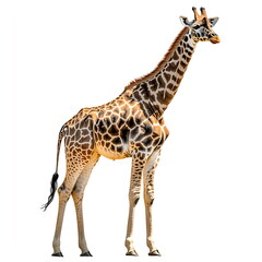 Obraz premium Giraffe standing on a white background