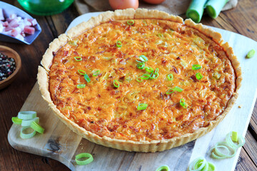 sommerliche Tarte mit Lauch und Schinken