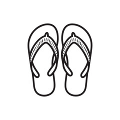 Slippers icon. Black Slippers outline vector illustration isolated on white background