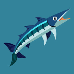 vector illustration of fish barracuda