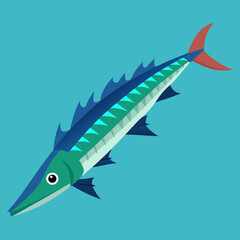 vector illustration of a fish barracuda