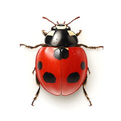 Vibrant ladybug on white background