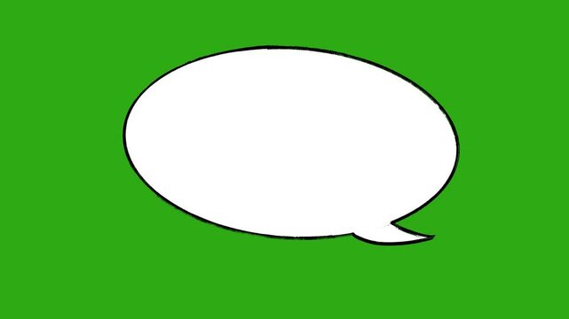 Speech bubbles animated on green screen, set of five animated bubbles