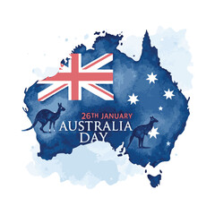 Happy Australia Day kangaroo flag design