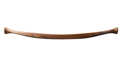 Curved wooden bow on a white isolated background, showcasing craftsmanship and design with natural wood grain details.