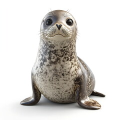 3d render of a cute seal isolated on a white background