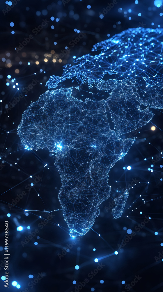 Aufkleber Planet Earth rotating showing global network and data exchange connections, representing global business and worldwide communication