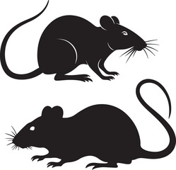 Rat silhouettes vector image